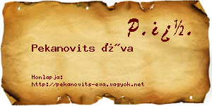 Pekanovits Éva névjegykártya